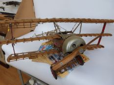 Kit built Fokker DR1 triplane aircraft,