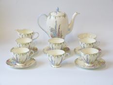 A Foley tea set in the Foxglove pattern
