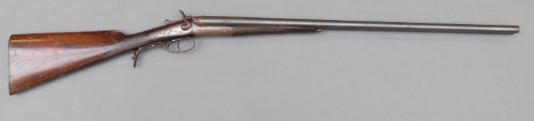 Deactivated Dobson & Rosson 20 bore side by side hammer action shotgun with named and engraved