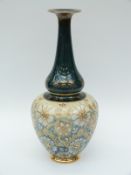 Doulton Slaters vase decorated with flowers and gilt highlights,
