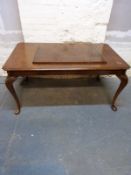 Maple & Co burr walnut extending dining table with extra leaf, minimum length 153,