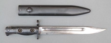 British L1A3 bayonet and scabbard for SLR rifle,