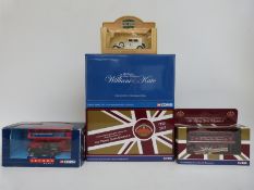 Five Corgi and Lledo royal commemorative diecast model vehicles including The Royal Wedding of