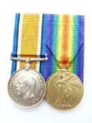 WWI medal pair comprising War and Victory Medals named to 3226 Pte A Reynolds,