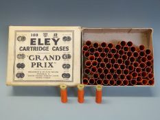 Over 80 Eley Grand Prix 12 bore new primed empty shotgun cartridges, in original box.