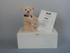Steiff Teddy Bear Diamond Jubilee with vanilla mohair, purple 1952-2012 E II R embroidery,
