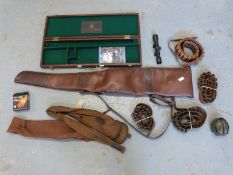 A collection of gun related items including three Browning and other gun slips,