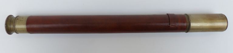 T Cooke & Sons Ltd London and York leather covered brass military telescope No 3186