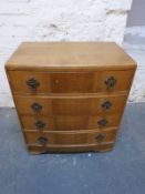 An oak chest of four drawers W76 x D49 x H84cm
