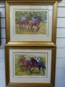 A pair of Elana Eros signed limited edition horse racing prints