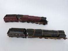 Two Hornby Dublo 00 gauge LMS 4-6-2 locomotives,