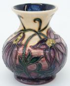 Moorcroft vase in Pasque pattern, 9cm tall,