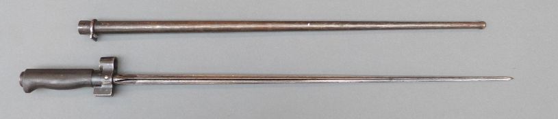 French 1886 model bayonet with 52cm cruciform blade,