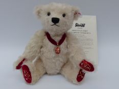 Steiff Teddy Bear Nicholas The Fabergé inspired bear with enamel egg pendant and red embroidered