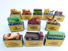Eleven Moko Lesney Matchbox diecast model vehicles 4, 5, 7, 9, 13, 17, 19, 20, 21, 24,