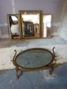 Two dressing table mirrors,