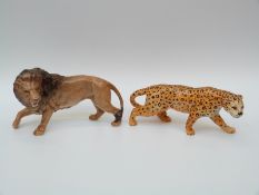 Beswick leopard and a Beswick lion