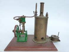 A spirit fired live steam plant with single cylinder engine,