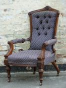 A mahogany spoon back armchair