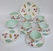 A collection of Shelley Autumn Leaves teaware
