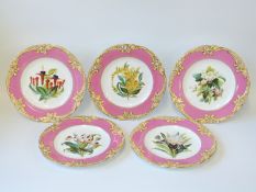 A 19thC hand decorated dessert service