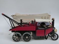 Mamod SW1 live steam six wheel wagon with crane to rear,