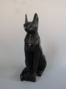Black basalt model of an Egyptian cat,