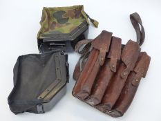 A leather ammunition pouch together with two Mini Mag magazine holders