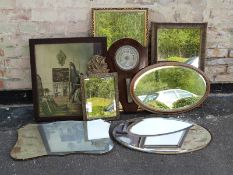 A quantity of various mirrors,