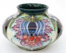 Moorcroft vase of squat form in Saadina pattern by Shirley Hayes,
