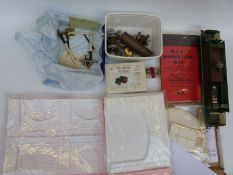 A quantity of 0 gauge railway items including tunnel mouth, Fordson tractor kit, wheels,