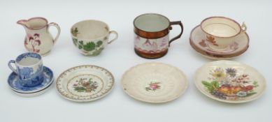 Three Sunderland lustre items and a quantity of Spode
