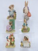 Six Border Fine Arts Beatrix Potter figures in boxes