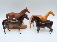 Four large Beswick horses including The Minstrel