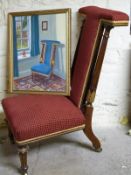 WITHDRAWN A gilt and carved chair together with a painting depicting the chair