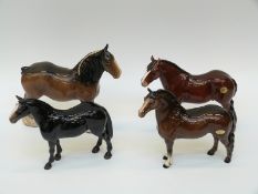 Four Beswick horses,