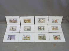 Set of 12 Rules of the Game hunting / shooting related prints,