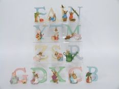 Fifteen Border Fine Arts Beatrix Potter alphabet figures with boxes