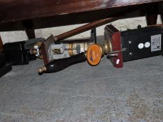 Two beer engines, warming pan, jam pan etc,