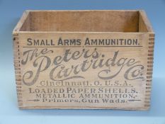The Peters Cartridge Co wooden shotgun cartridge or ammunition box.