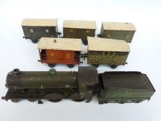 A quantity of 0 gauge tinplate model railway items including Bassett Lowke Duke of York electric