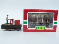 LGB G gauge pump truck and LGB tram 31430 type passenger coach in original box