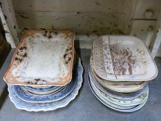 A large quantity of mainly 19thC meat platters