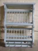 A painted pine plate rack