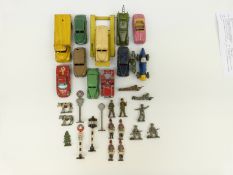 Twelve Dinky and Corgi Toys diecast model vehicles including Blue Circle Portland Cement Leyland