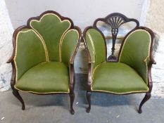 Two 19thC or early 20thC shell back chairs