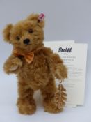Steiff Teddy Bear Oakley the Autumn Swarovski Bear with golden brown mohair,
