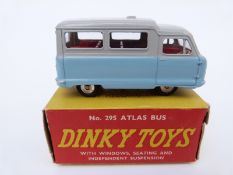 Dinky Toys diecast model Standard Atlas Autobus with pale blue and grey body,