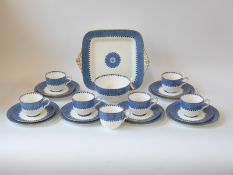 A Wedgwood blue and white part tea set