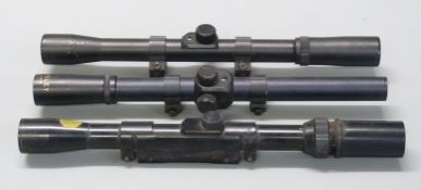 Three air rifle scopes Panorama 3x7x20, Bisley 4x15 and one other 4x20.